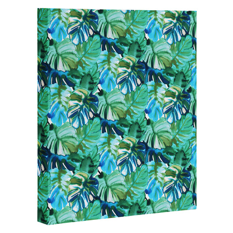 Amy Sia Welcome to the Jungle Palm Green Art Canvas