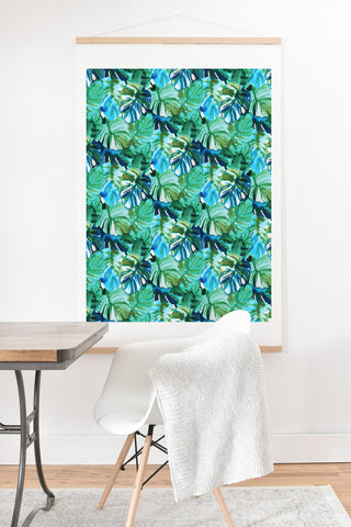 Amy Sia Welcome to the Jungle Palm Green Art Print And Hanger