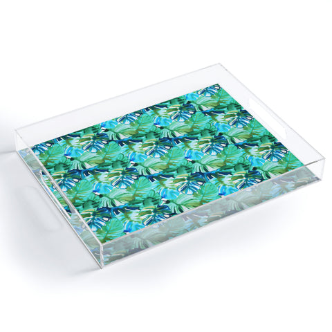 Amy Sia Welcome to the Jungle Palm Green Acrylic Tray