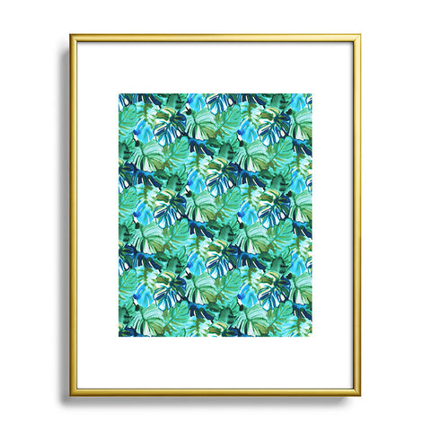 Amy Sia Welcome to the Jungle Palm Green Metal Framed Art Print