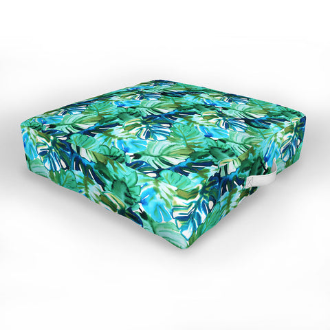 Amy Sia Welcome to the Jungle Palm Green Outdoor Floor Cushion