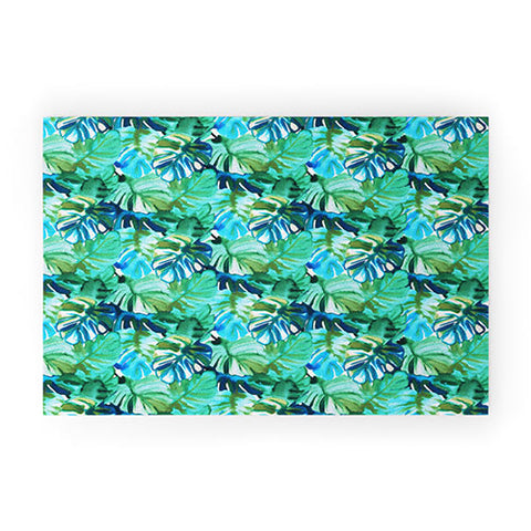 Amy Sia Welcome to the Jungle Palm Green Welcome Mat