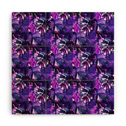 Amy Sia Welcome to the Jungle Palm Purple Wood Wall Mural