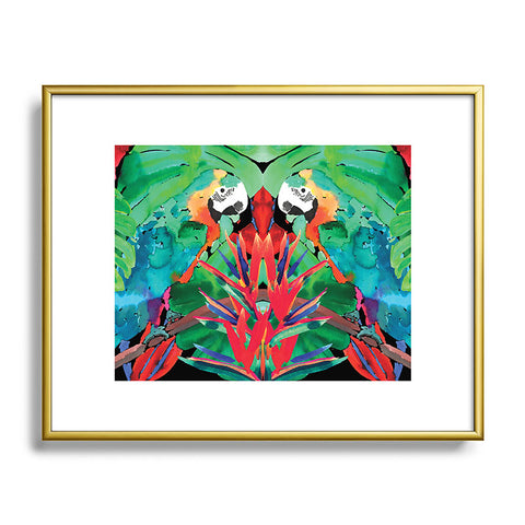 Amy Sia Welcome to the Jungle Parrot Metal Framed Art Print