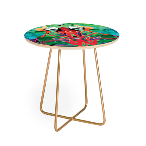 Amy Sia Welcome to the Jungle Parrot Round Side Table
