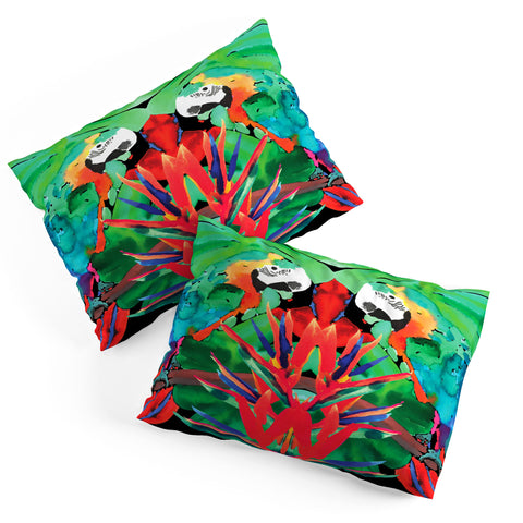 Amy Sia Welcome to the Jungle Parrot Pillow Shams