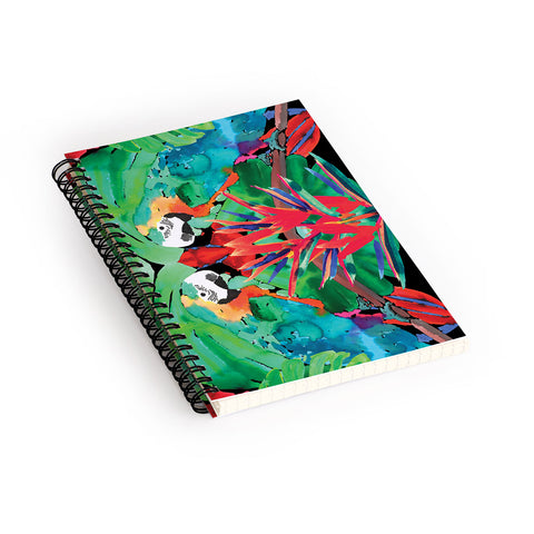Amy Sia Welcome to the Jungle Parrot Spiral Notebook