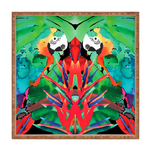 Amy Sia Welcome to the Jungle Parrot Square Tray