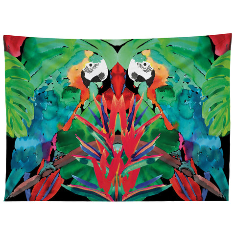 Amy Sia Welcome to the Jungle Parrot Tapestry