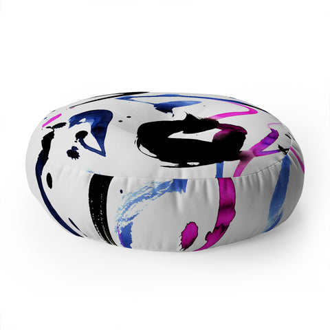 Amy Sia Zest Black and White Floor Pillow Round