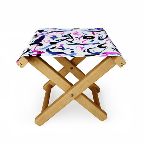 Amy Sia Zest Black and White Folding Stool