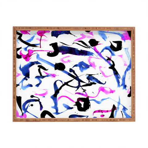 Amy Sia Zest Black and White Rectangular Tray