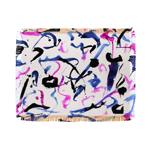 Amy Sia Zest Black and White Throw Blanket