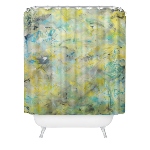 Amy Smith Abstract graffiti texture Shower Curtain