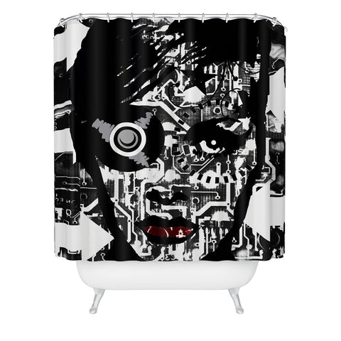 Amy Smith Black and White Shower Curtain