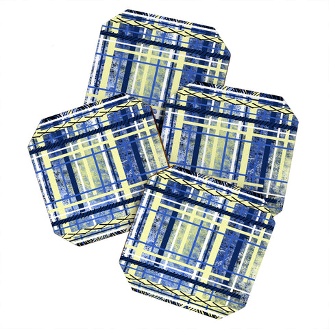 Amy Smith blue and yellow obsession Coaster Set