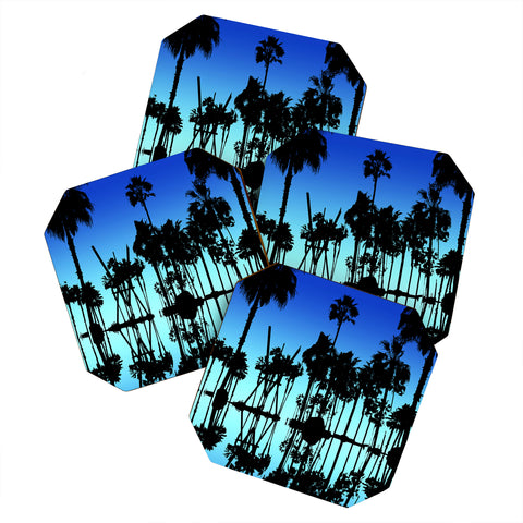 Amy Smith Blue Palms Coaster Set