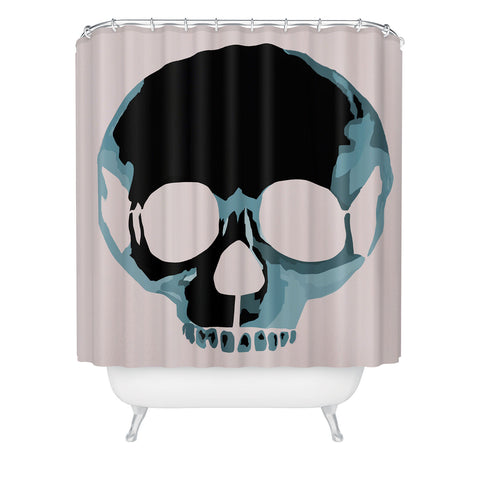 Amy Smith Blue Skull 1 Shower Curtain