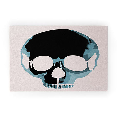 Amy Smith Blue Skull 1 Welcome Mat