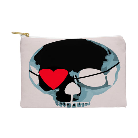 Amy Smith Blue Skull With Heart Eyepatch Pouch