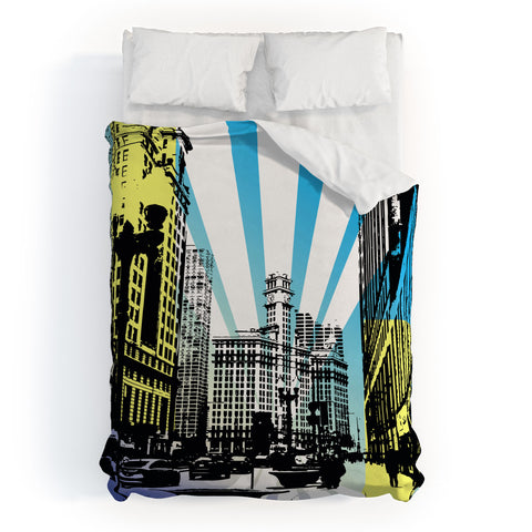 Amy Smith Chicago lights Duvet Cover