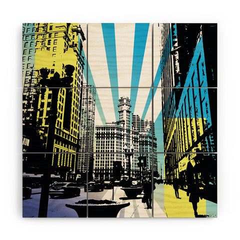 Amy Smith Chicago lights Wood Wall Mural