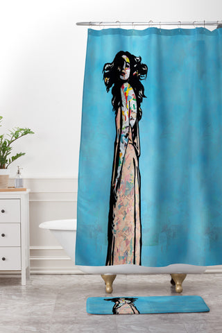 Amy Smith Go with the Flow Shower Curtain And Mat