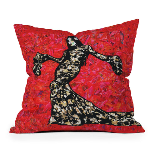 Amy Smith Gold and Lace Throw Pillow
