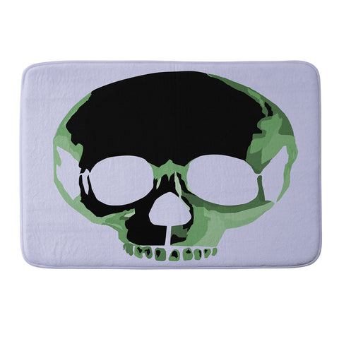 Amy Smith Green Skull 1 Memory Foam Bath Mat