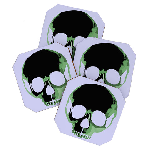 Amy Smith Green Skull 1 Coaster Set