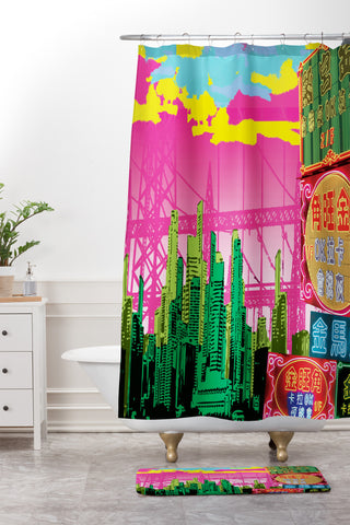 Amy Smith Hong Kong Trial Shower Curtain And Mat