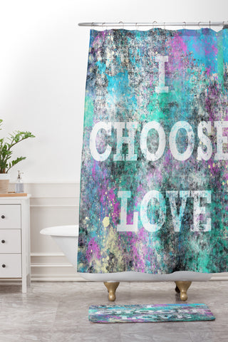 Amy Smith I Choose Love Shower Curtain And Mat