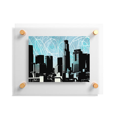 Amy Smith LA skyline blue Floating Acrylic Print
