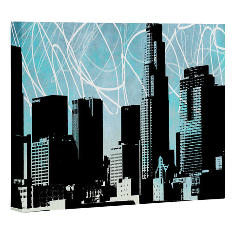 Amy Smith LA skyline blue Art Canvas
