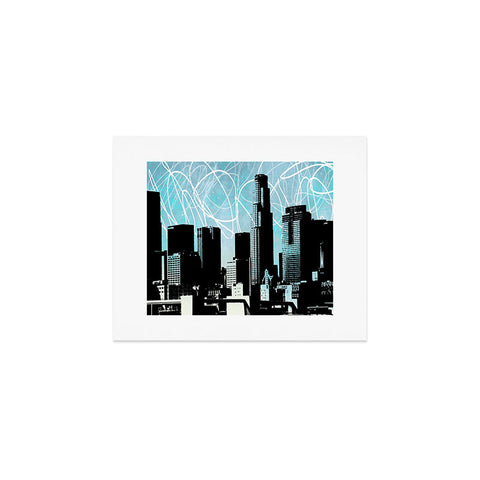 Amy Smith LA skyline blue Art Print