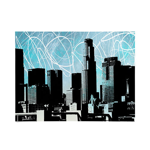 Amy Smith LA skyline blue Poster