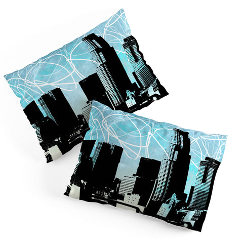 Amy Smith LA skyline blue Pillow Shams
