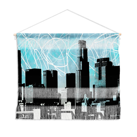 Amy Smith LA skyline blue Wall Hanging Landscape