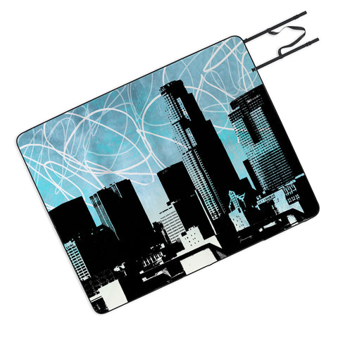 Amy Smith LA skyline blue Picnic Blanket