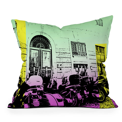 Amy Smith Motor Bikes In Italy Throw Pillow