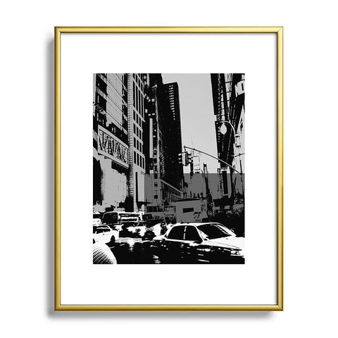 Amy Smith NY Street Grayscale Metal Framed Art Print
