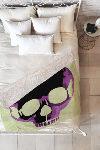Amy Smith Pink Skull 1 Fleece Throw Blanket