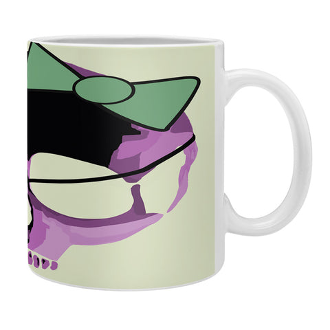 Amy Smith Pink Skull Heart With Bow Coffee Mug