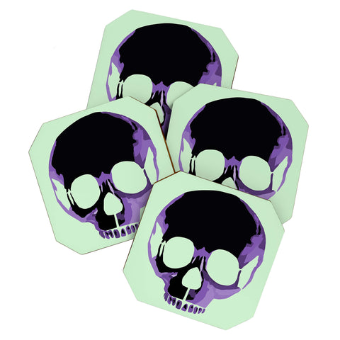 Amy Smith Purple Skull 1 Coaster Set
