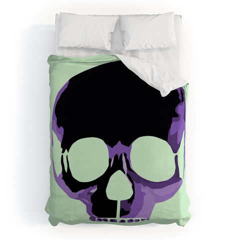 Amy Smith Purple Skull 1 Duvet Cover