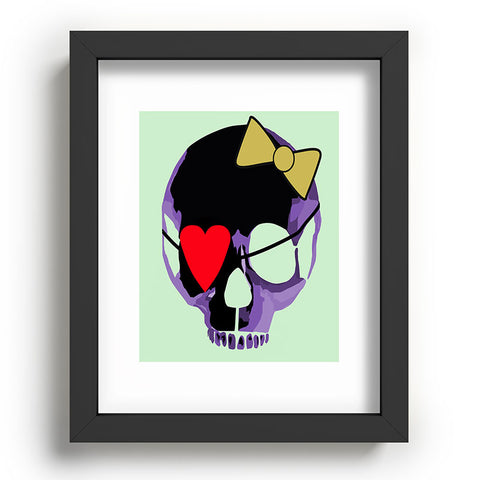Amy Smith Purple Skull With Bow Recessed Framing Rectangle