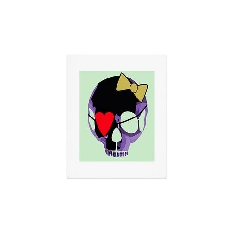 Amy Smith Purple Skull With Bow Art Print