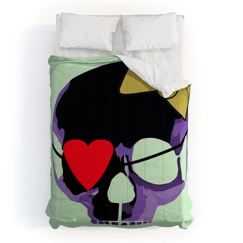 Amy Smith Purple Skull With Bow Comforter