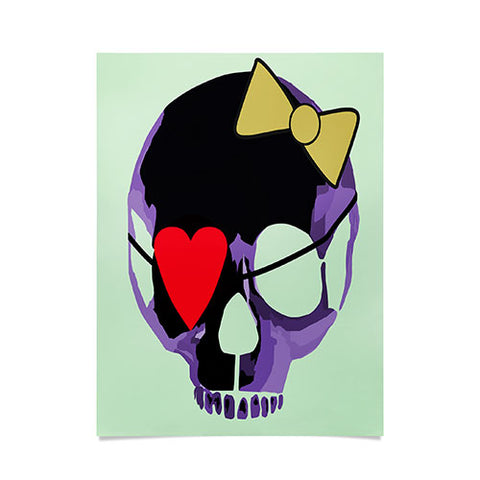 Amy Smith Purple Skull With Bow Poster