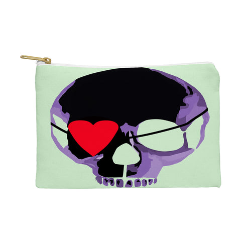 Amy Smith Purple Skull With Heart Eyepatch Pouch